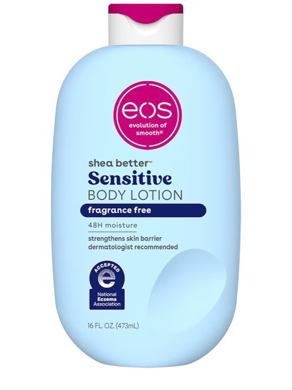 eos Sensitive Body Lotion - Light Blue with Pink Cap